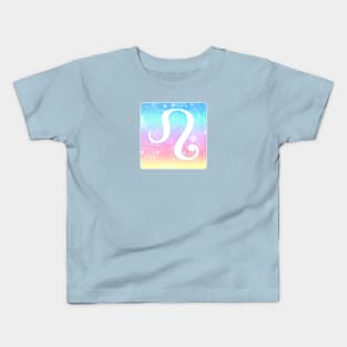 Leo Horoscope Zodiac Unicorn Sparkle Square Monogram Kids T-Shirt